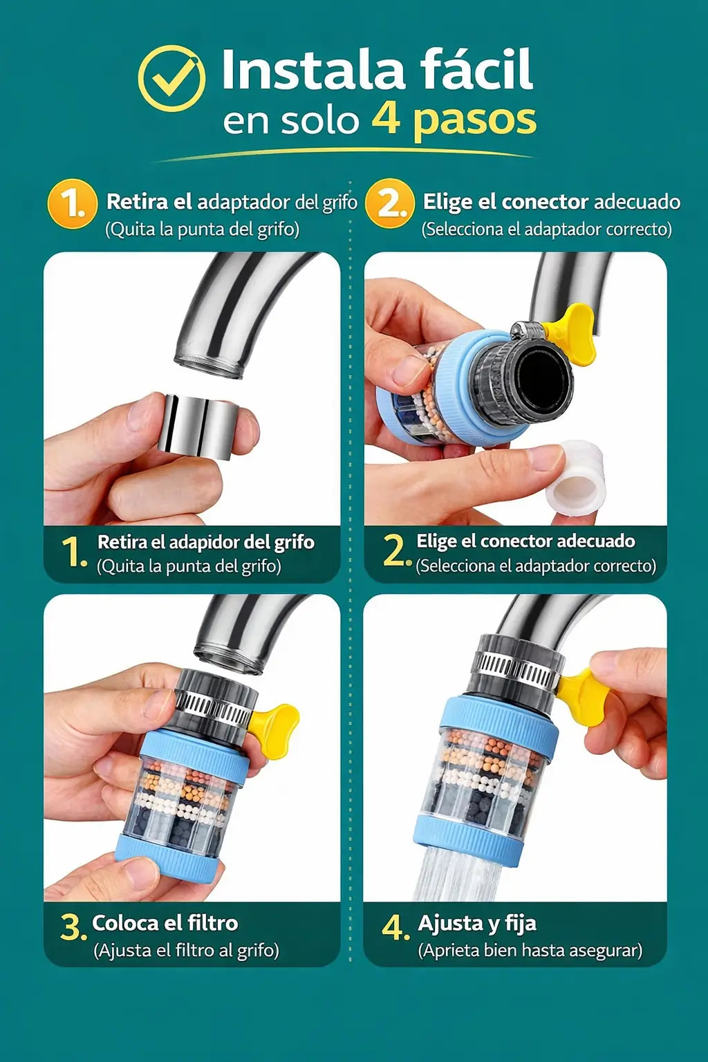 Pack Filtro Purificador de Grifo 6 Capas (x2)