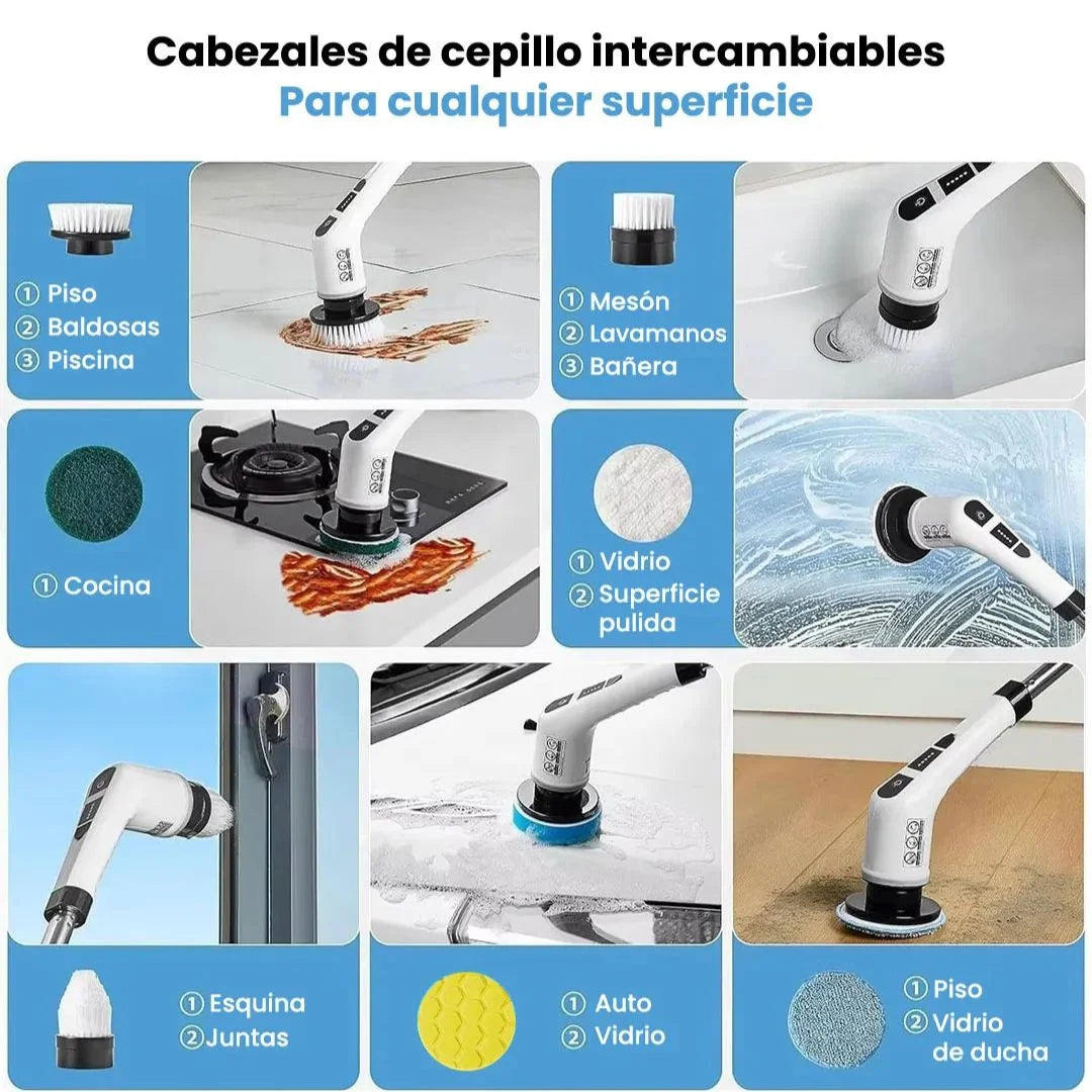 Cepillo Eléctrico Telescópico 7 en 1