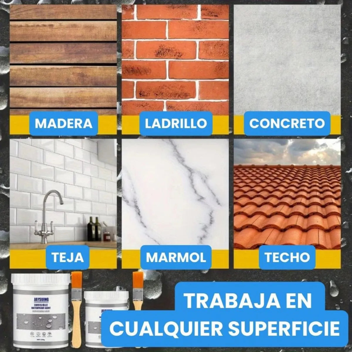 SELLADOR IMPERMEABLE JAYSUING 500G – TRANSPARENTE Y FÁCIL DE APLICAR (Icluye Brocha)