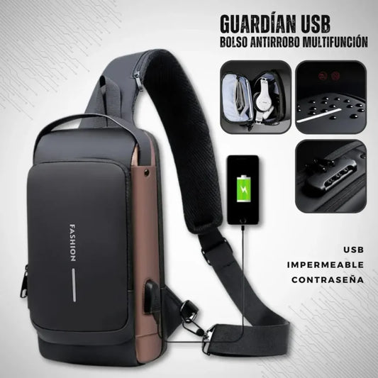 Bolso Antirrobo con carga USB y bloqueo de seguridad
